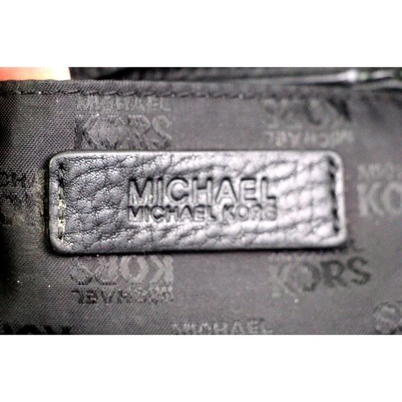 LARGE Michael Kors BLACK GENUINE LEATHER TASSEL SHOULDER BAG TOTE HANDBAG PURSE - Picture 11 of 15